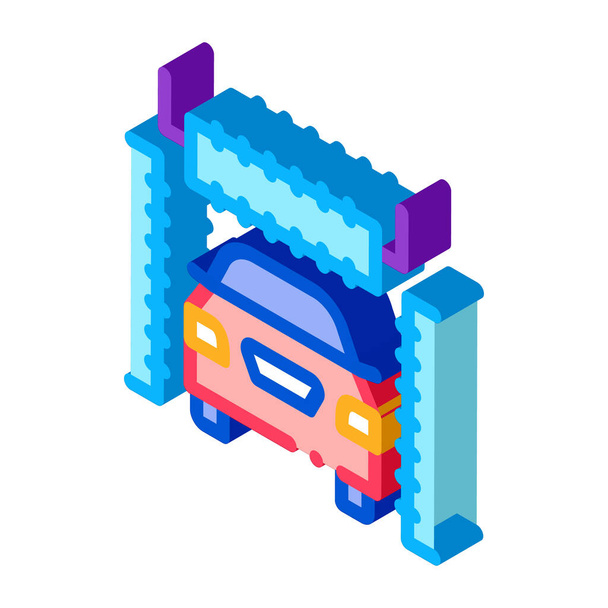 automatic car wash isometric icon vector illustration - Vector, Image