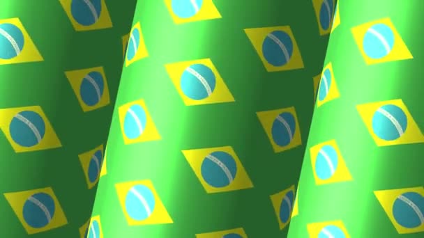 ブラジルの旗のアニメーションサムネイルカバー紹介ソーシャルメディア4k - 映像、動画