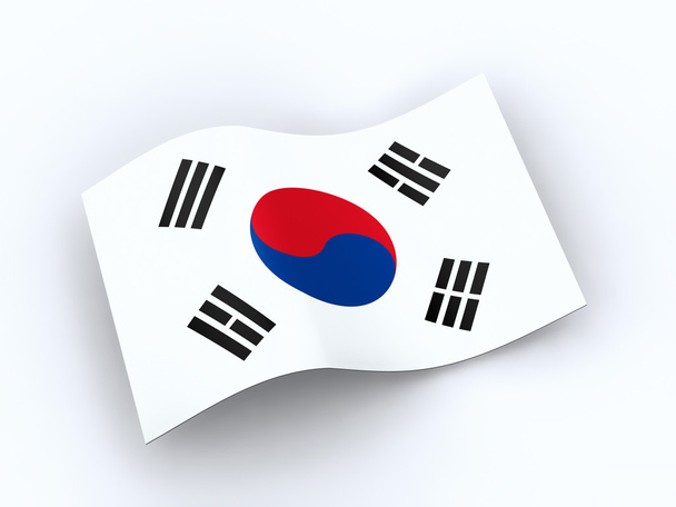 Bandeira da República da Coreia com caminho de recorte
 - Foto, Imagem