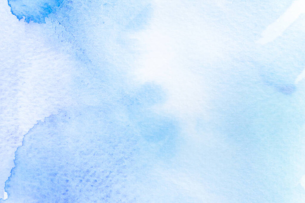 Fundo abstrato aquarela azul na textura do papel branco - Foto, Imagem