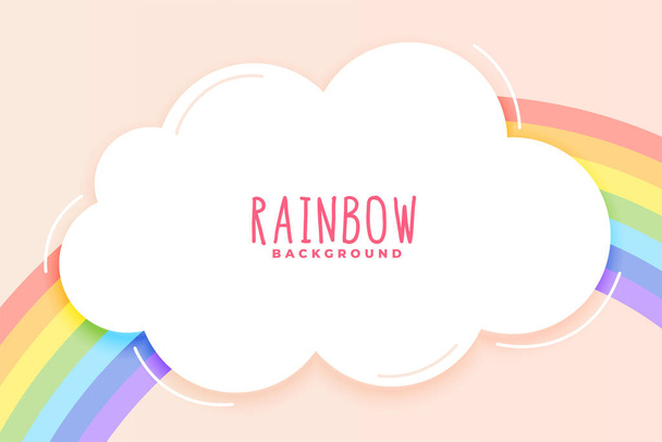 cute rainbow and cloud background in pastel colors - Vector, Imagen