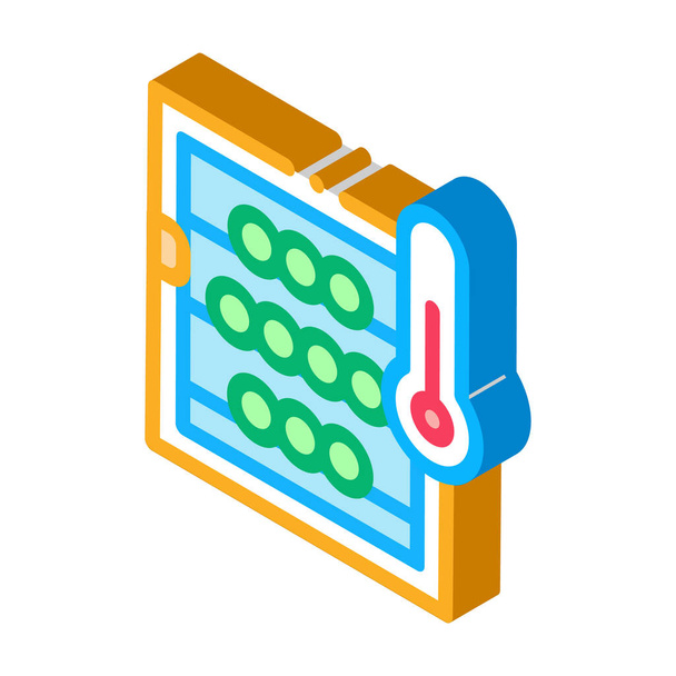 temperatura w piwniczce ikony izometrycznej ilustracji wektora - Wektor, obraz