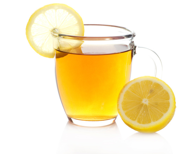 Glass cup of tea with lemon - Photo, image