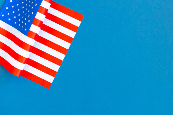 American flag for Independence Day on blue  - Фото, зображення