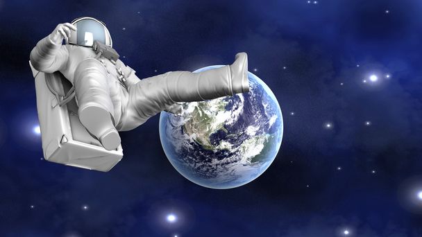 Astronaut floating far from Earth - Photo, Image