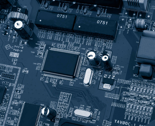 close up of electronic  elements on motherboard    - Photo, Image