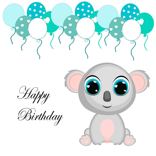  Happy birthday boy. Nursery vector illustration. Can be used for kid's clothing. Use for print, surface design, fashion wear - Διάνυσμα, εικόνα