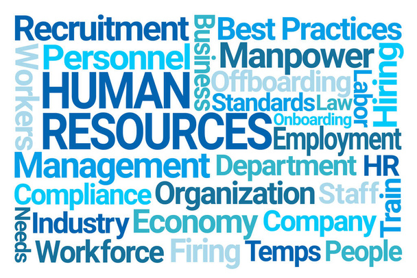 Human Resources Word Cloud on White Background - Photo, Image