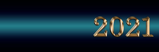 Lujo 2021 Feliz Año Nuevo diseño elegante .Golden 2021 números sobre fondo negro .Copy espacio para el texto. Banner
 - Foto, imagen