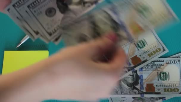 Billetes de 100 dólares mucho dinero
 - Imágenes, Vídeo