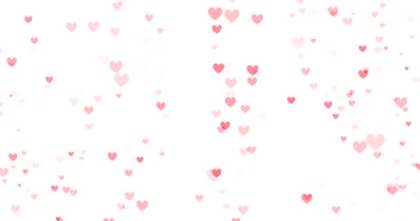Romantic pattern with doodle red hearts. For St. Valentines Day. wedding invitation e-card. 3D rendering loopable animation 4k. - Footage, Video