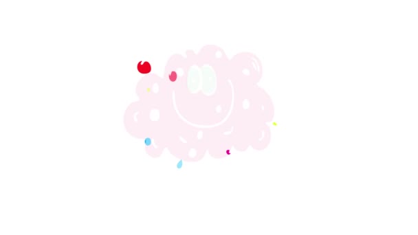 Motion of Elements Muodostavat Etusivu Paistettu Cupcake värikkäitä Candy Sprinkles ja Cream ehdottaa sen viimeinen jäljellä hauskaa syntymäpäivää juhla monia makealle lapsille - Materiaali, video