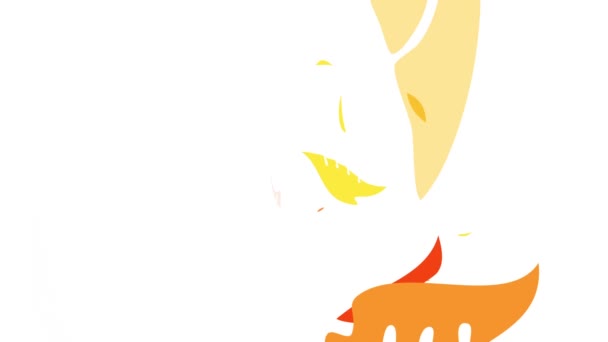rimbalzo lineare e rotazione animazione di autunno foglia con arancio e fogliame d'oro incorniciato per una collezione di foglie da un giardiniere in pensione suggerendo che ama la natura e soprattutto la stagione autunnale - Filmati, video