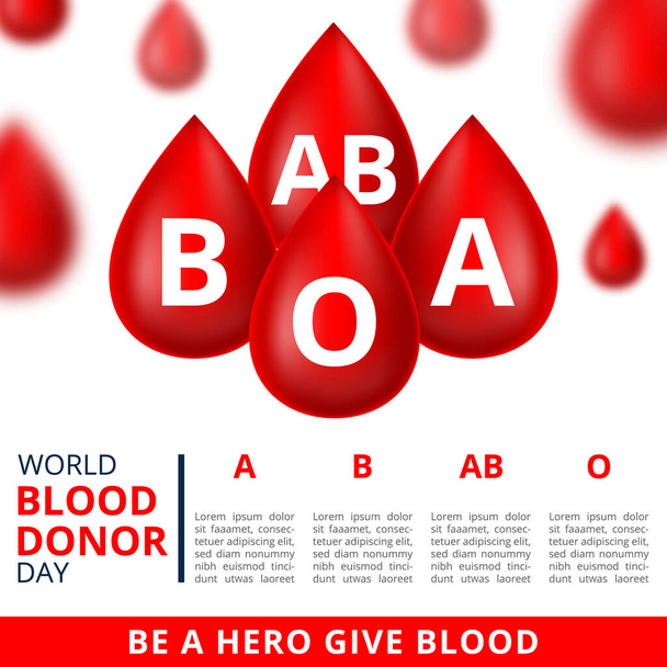 World Blood donor Day, 14th June Illustration Of Blood Donation Concept Design for Banner and Flyer. Vector Illustration - Vector, Image