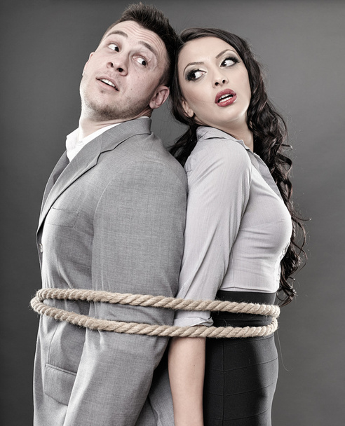 Couple tied with a rope - Zdjęcie, obraz