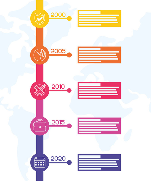 business infographic with years icons - Vektori, kuva