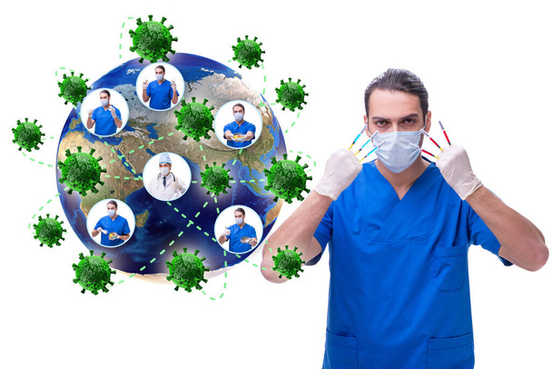 Concepto de pandemia del coronavirus covid-19 con el médico
 - Foto, imagen