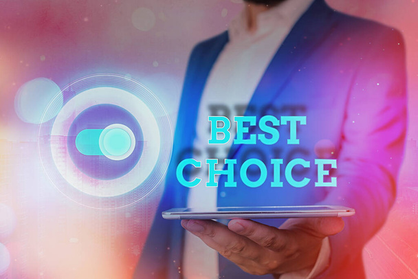 Tekst schrijven Best Choice. Bedrijfsconcept voor gedefinieerd als de beste optie een individu moet gaan voor. - Foto, afbeelding