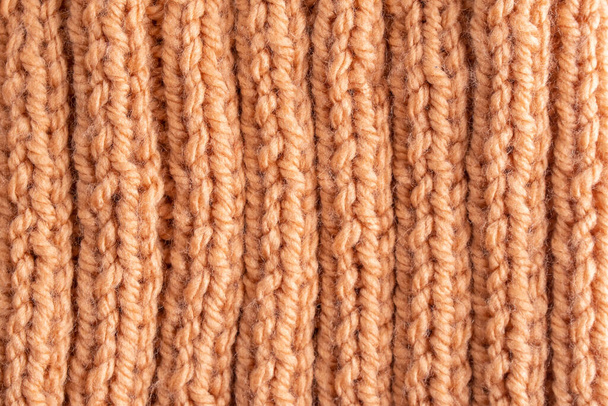 Patrón de lana tejida a mano. Textura de punto de lana naranja fondo, textura hecha a mano
 - Foto, imagen