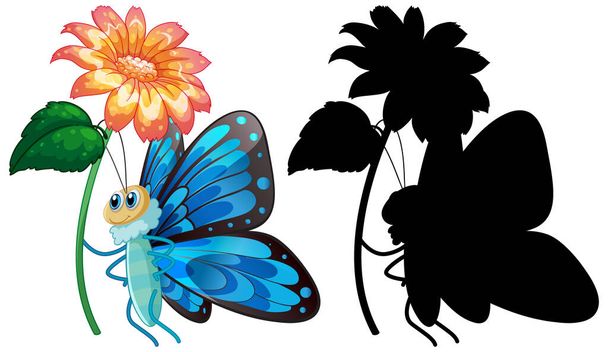 Farfalla con la sua illustrazione silhouette
 - Vettoriali, immagini