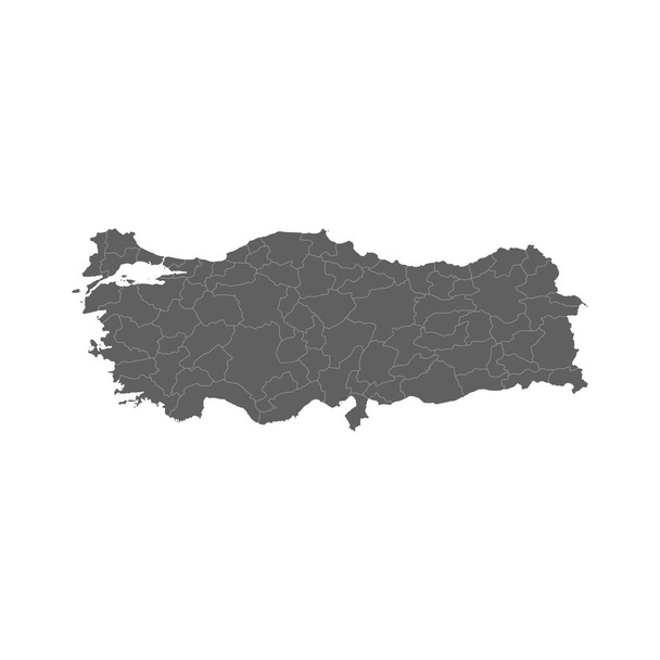 Vector illustration of grey Turkey map. Vector map. . - Vector, Image