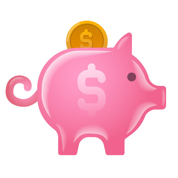 illustration of the piggy bank icon - Vector, afbeelding