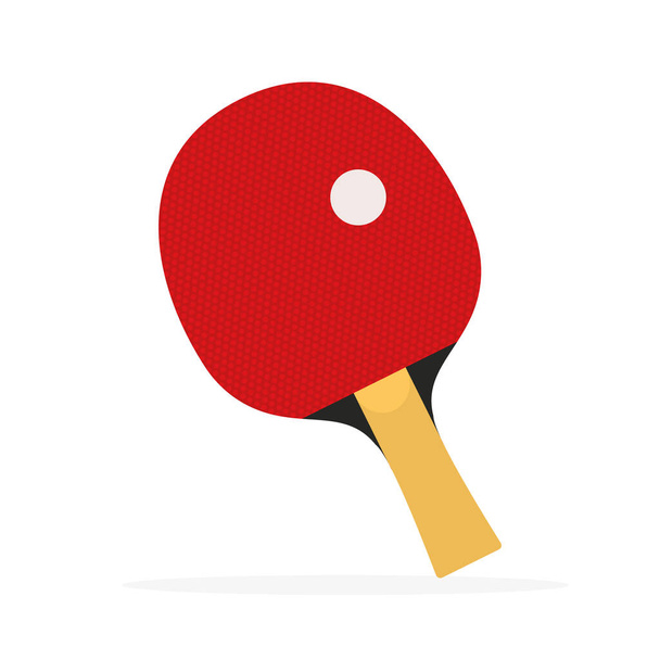 Red racket for playing table tennis. Vector. isolated on a white background. - Wektor, obraz