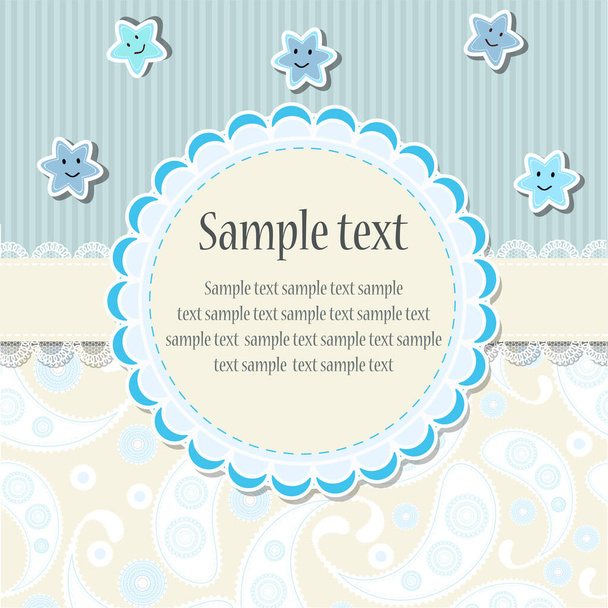 Frame with stars and paisley pattern - Vector, imagen