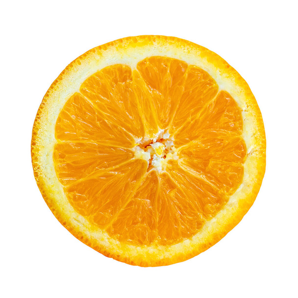Slice of fresh orange isolated on white background with clipping path - Zdjęcie, obraz