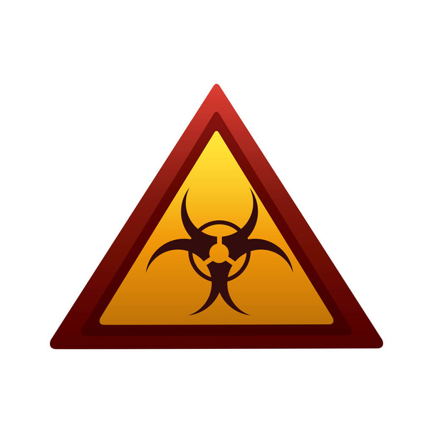 biohazard caution triangular signal degradient style - Vector, Image