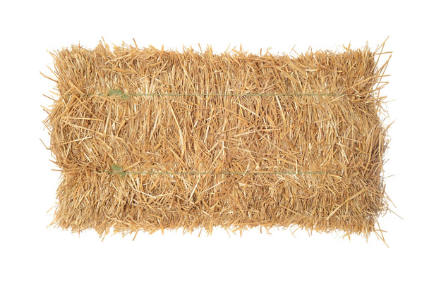 isolated top view bale of straw - 写真・画像