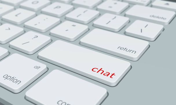 Počítačová klávesnice s klíčem Chat Word - Fotografie, Obrázek