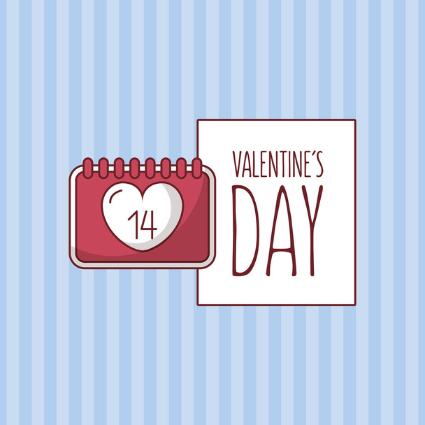 Valentines day heart calendar vector design - Vector, Image