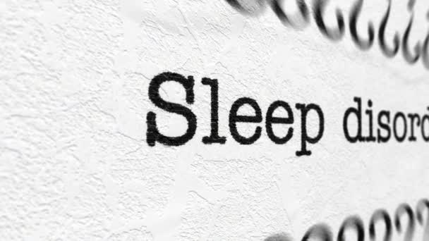 Concepto de trastorno del sueño
 - Metraje, vídeo
