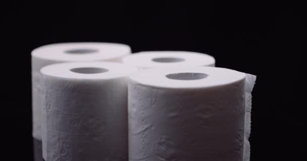 Toilet Paper Isolated on Black Background Rotating  - 映像、動画