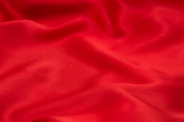red satin or silk fabric as background - Photo, Image