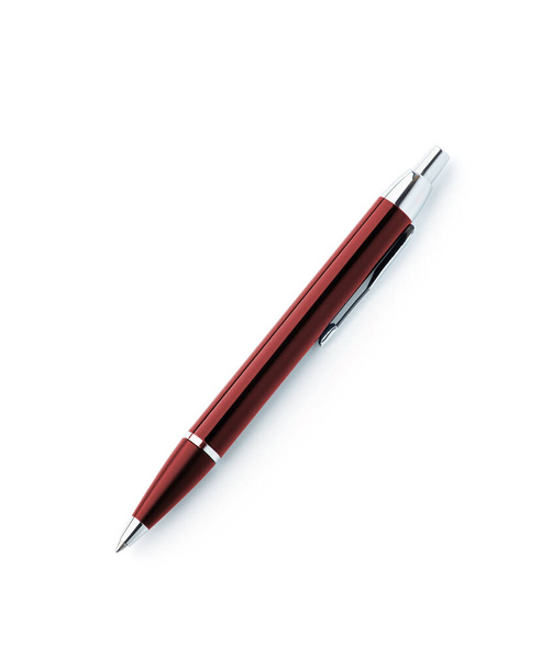 Punainen kynä valkoisella pohjalla - Valokuva, kuva