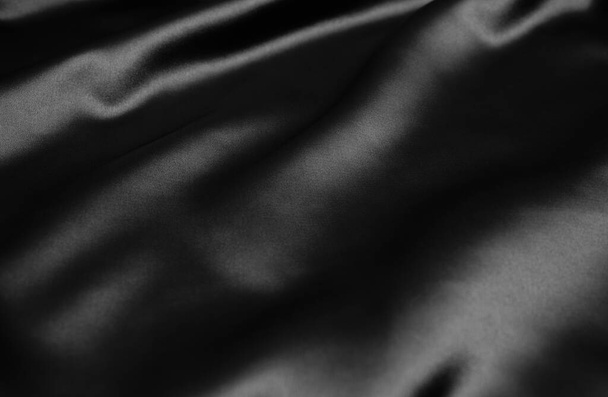 Textura satén negro, fondo de seda - Foto, imagen