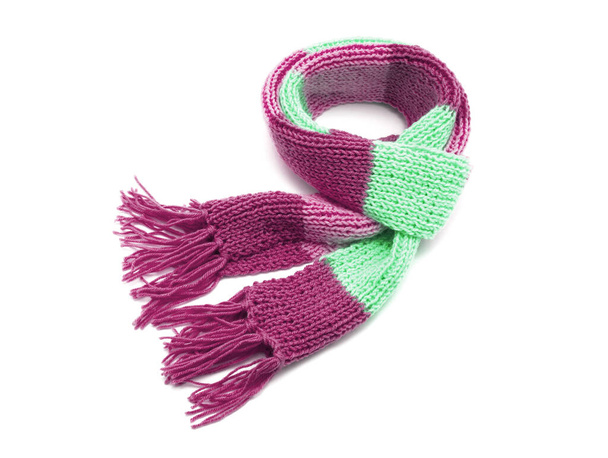 Knitted scarf on a white background. - Photo, Image