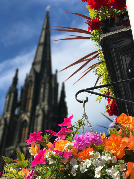 İnbotlu renkli çiçekler, Edinburgh 'daki toplantı salonu, Scotlan - Fotoğraf, Görsel
