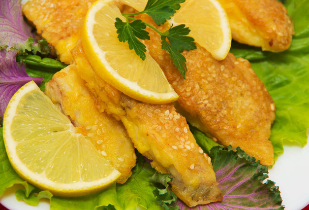 Delicious spiced catfish escalope in sesame - Photo, Image