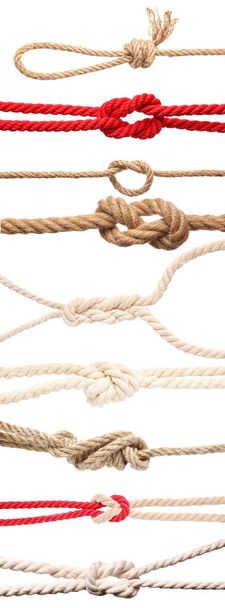Verschiedene Seile auf weißem Hintergrund - Foto, Bild