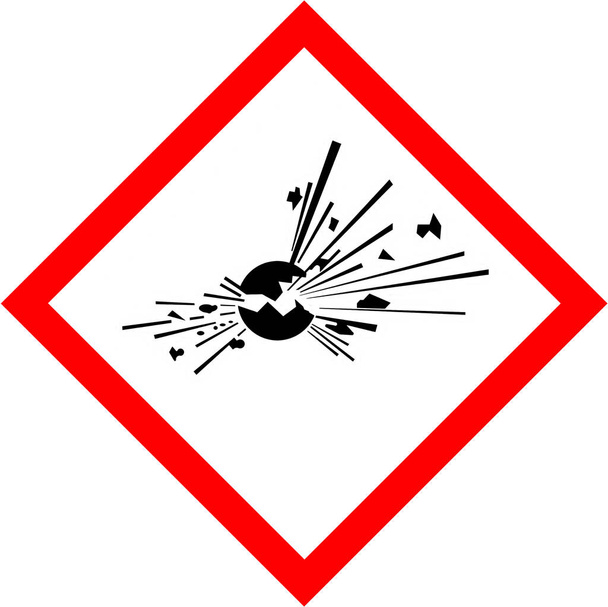 Symbole utilisé pour : explosifs, substances autoréactives, mélanges et peroxyde organique
 - Photo, image