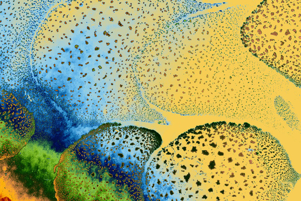 Burbujas de aceite dentro de los patrones de forma base de agua - Foto, imagen