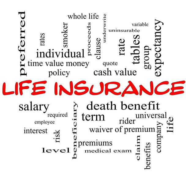 Life Insurance Word Cloud Concept on a Blackboard - Photo, Image