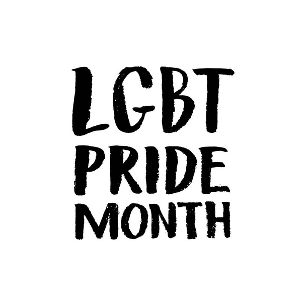 Vektorové ilustrace ručně kreslené citát LGBT hrdost měsíc gay hrdost písmo izolované na bílém pozadí. Koncept práv LGBT. Design pro banner, kartu, potisk, textil - Vektor, obrázek