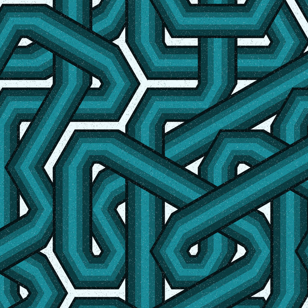 colorful tile with seamless random interweaving wavy lines pattern, connection art background design illustration   - ベクター画像