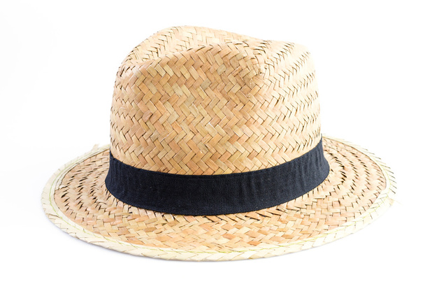 Chapéu de palha em fundo branco isolado
 - Foto, Imagem