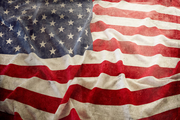 Lähikuva grunge Amerikan lippu - Valokuva, kuva
