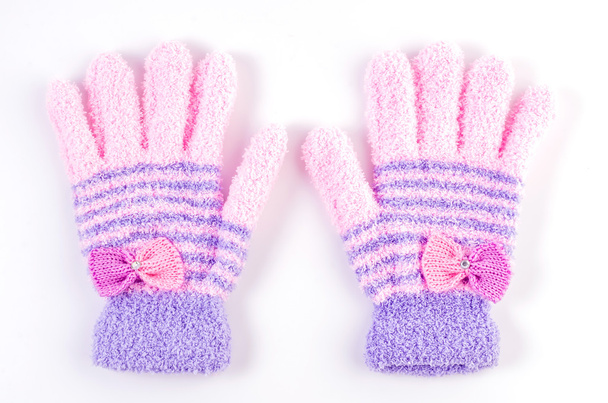 Frauen lila Handschuhe isoliert auf weißem Hintergrund - Foto, Bild